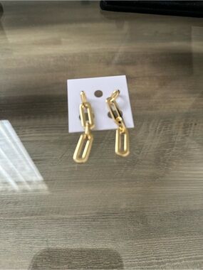 Gold Filled Paperclip Link Drop Earrings - Women Jewelry